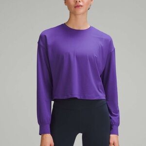 Lululemon Abrasion-Resistant Training Vibrant Purple Long Sleeve Top
